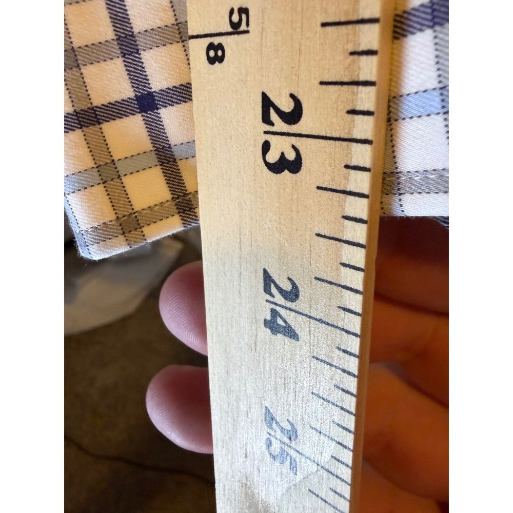 Peter Millar Button Down Shirt Mens Medium Blue Check EZGO Long Sleeve - Picture 6 of 8